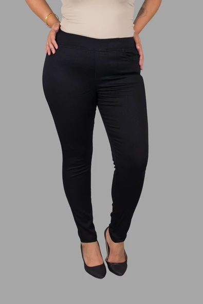 Büyük Beden Likralı Slim Fit Modeli Kot Siyah - 3