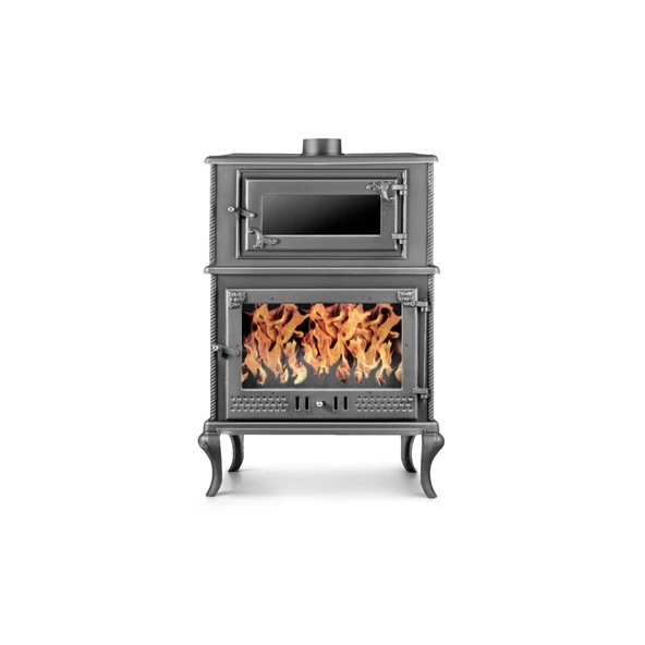 Üç Camlı Fırınlı Döküm Şömine Soba | Erendemir - 5