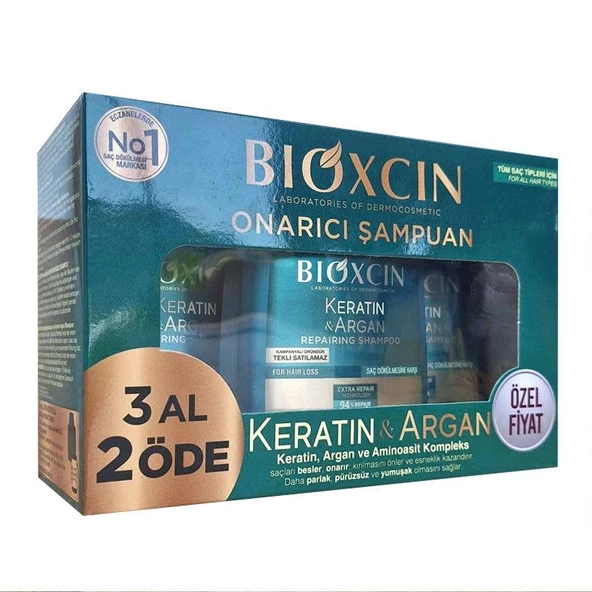 Bioxcin Keratin & Argan Onarıcı Şampuan 300 Ml 3 Al 2 Öde