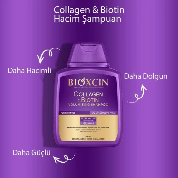 Bioxcin Collagen & Biotin Hacim Şampuanı 300 ml 3 Al 2 Öde - Resim 3