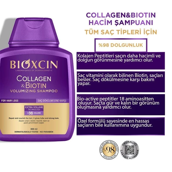 Bioxcin Collagen & Biotin Hacim Şampuanı 300 ml 3 Al 2 Öde - Resim 7