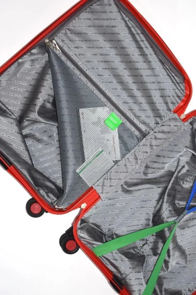 Benetton Trolley Valiz Kırmızı Büyük Boy 14BNT2000-01-KR - 5
