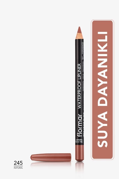 Flormar Suya Dayanıklı Dudak Kalemi (DOĞAL KOYU KAHVE) - Waterproof Lipliner - -245 Natural - 8690604567607