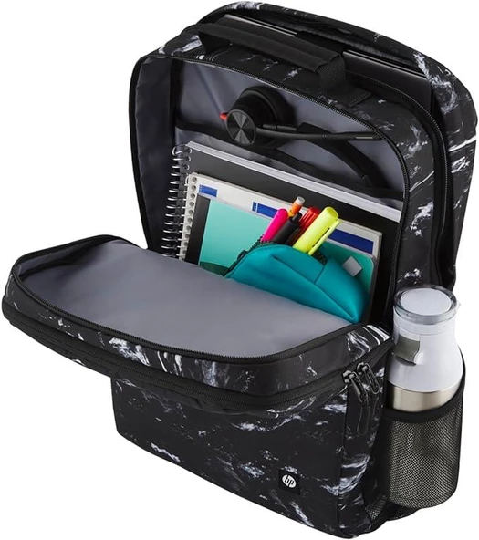 Hp Campus Xl Marble Stone 14"-16" Notebook Sırt Çantası - Siyah-Beyaz - 4