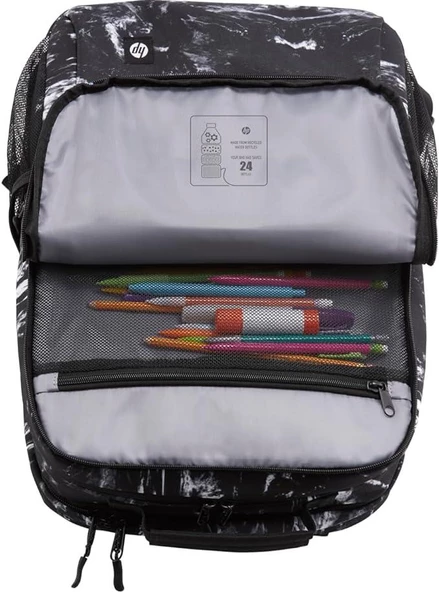Hp Campus Xl Marble Stone 14"-16" Notebook Sırt Çantası - Siyah-Beyaz - 6