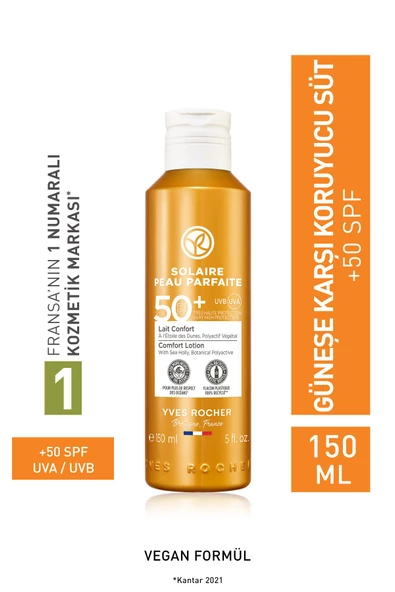 Yves Rocher Spf 50 Yüksek Korumalı Yüz & Vücut Güneş Losyonu/solaire Peau Parfaite-150 ml-79530