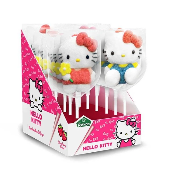 Relkon Orjinal Lisanslı Hello Kitty Marshmallow Lolipop 45 Gr (12 Adet)