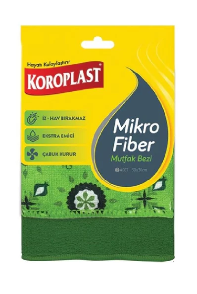 KOROPLAST MİKROFİBER MUTFAK BEZİ 2Lİ