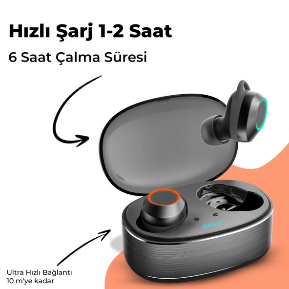 Moodix KI23K020 Bluetooth Kulakiçi Kulaklık Siyah - 3