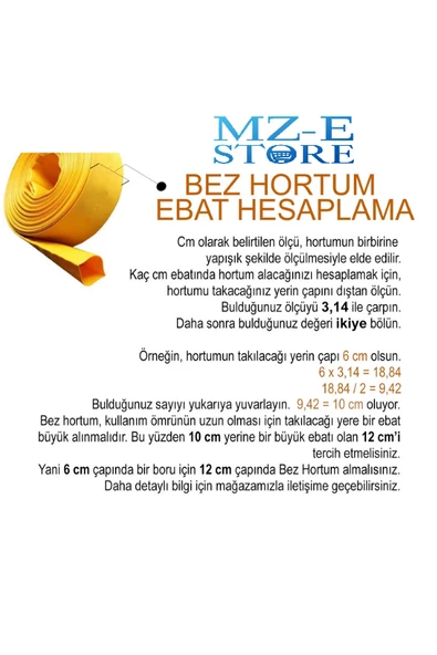 Süper Örme Bez Salma Sulama Hortumu - 10 cm x 30 Metre Dayanıklı Yassı Bahçe Hortumu - 9