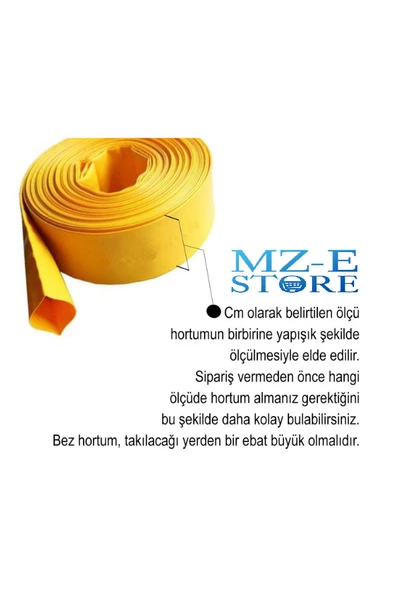 Süper Örme Bez Salma Sulama Hortumu - 10 cm x 30 Metre Dayanıklı Yassı Bahçe Hortumu - 10