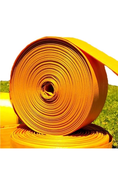 Süper Örme Bez Salma Sulama Hortumu - 12 cm x 20 Metre Dayanıklı Yassı Bahçe Hortumu - Resim 6