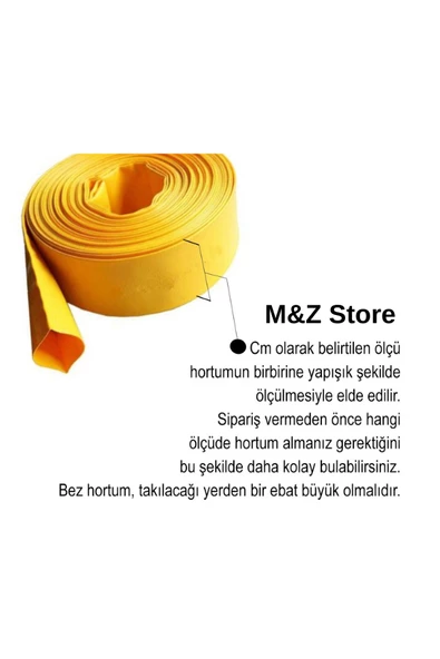 Süper Örme Bez Salma Sulama Hortumu - 12 cm x 20 Metre Dayanıklı Yassı Bahçe Hortumu - Resim 4