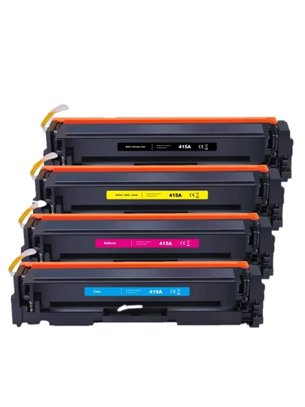 Safir Toner Hp 415A-W2030A LaserJet Pro MFP M454fw- M454nw CMYK 1 Set  Çipli Muadil Toner - 2