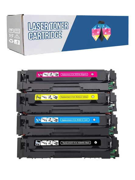 Safir Toner Hp 415A-W2030A LaserJet Pro MFP M454fw- M454nw CMYK 1 Set  Çipli Muadil Toner