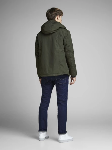 JACK JONES Erkek Kapüşonlu Haki Renk Mont 12140297 - 3