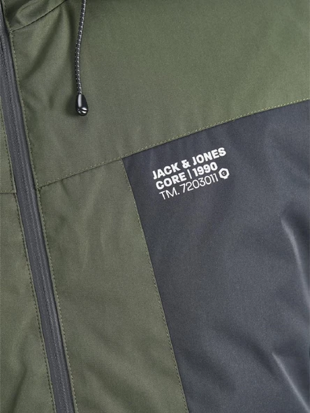 JACK JONES Erkek Kapüşonlu Haki Renk Mont 12140297 - 5