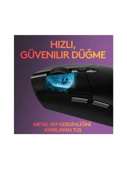 Logitech G305 Lightspeed Optik Kablosuz Oyuncu Mouse Siyah - 7