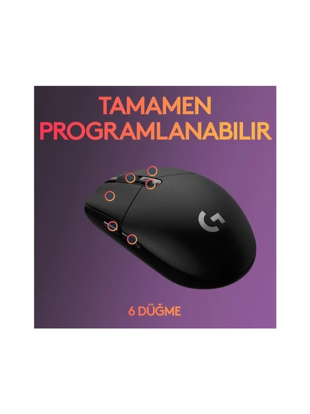 Logitech G305 Lightspeed Optik Kablosuz Oyuncu Mouse Siyah - 6
