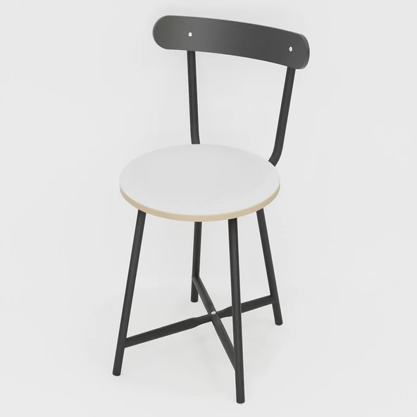 Eportatif Balkon Sandalyesi Mutfak Salon Bahçe Sandalye Beyaz 1470 - 2