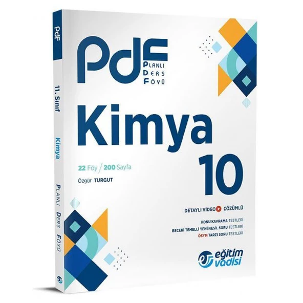 EĞİTİM VADİSİ 10.SINIF KİMYA PLANLI DERS FÖYÜ