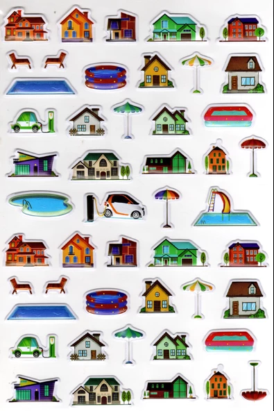 Sticker Kabartmalı A4 Boyutunda Stiker Defter, Planlayıcı Etiket-(lim549) - Şehir Ev Havuz