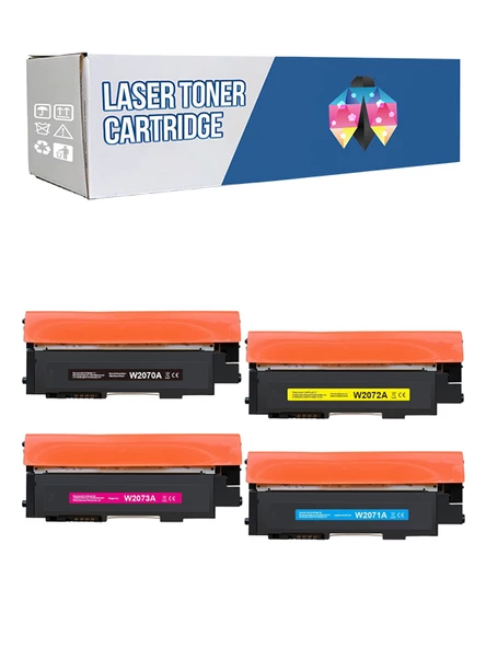 Safir Toner Hp 117A-W2070A CMYK Çipli  1 Set  Muadil Toner