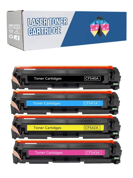 Safir Toner Hp 203A-CF540A LaserJet Pro M254dw - M254dnw CMYK 1 Set Muadil Toner