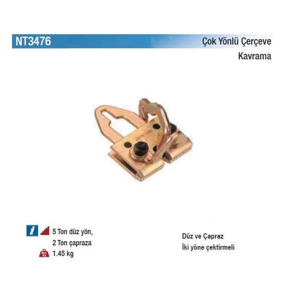 NT Tools 5 Ton Kapasiteli Çok Yönlü Çerçeve Kavrama Kurt Ağzı NT3476 - 2