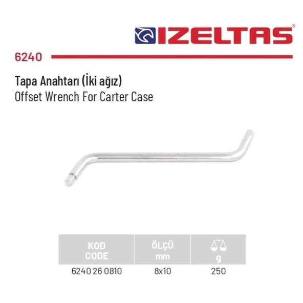 İzeltaş Tapa Anahtarı 8-10 mm. 6240 26 0810 - 2