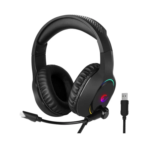 Rampage Bygame-X3 Siyah 7.1 USB Surround Rgb Işık Efektli Gaming Oyuncu Mikrofonlu Kulaklık