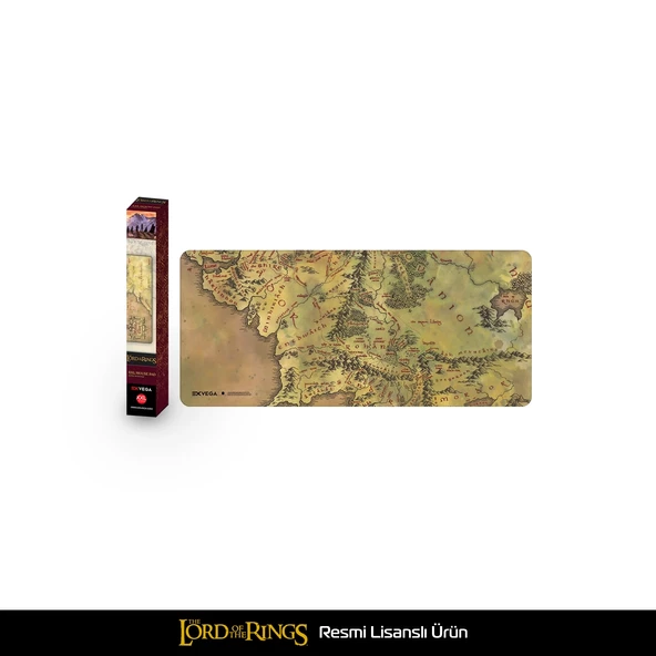 Lord Of The Rings Middle Earth Map Mousepad XXL