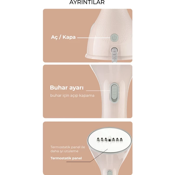 Neutron Portatif Buharlı Dikey Ütü - (PEMBE) NTL-0119 - 5