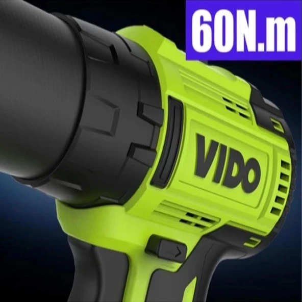 Vido Profesyonel 21V Akülü Darbeli Delme Vidalama 60 Nm. Tork Kömürsüz Motor Çanta + Çift Akü WD040210210 - 4