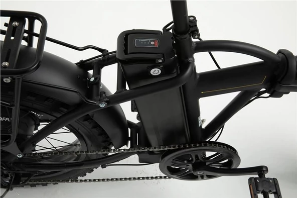 BİSAN E-FOLDING F2 ELEKTRİKLİ KATLANIR BİSİKLET 43CM MD 20 JANT 7 VİTES HAKİ SARI - 5