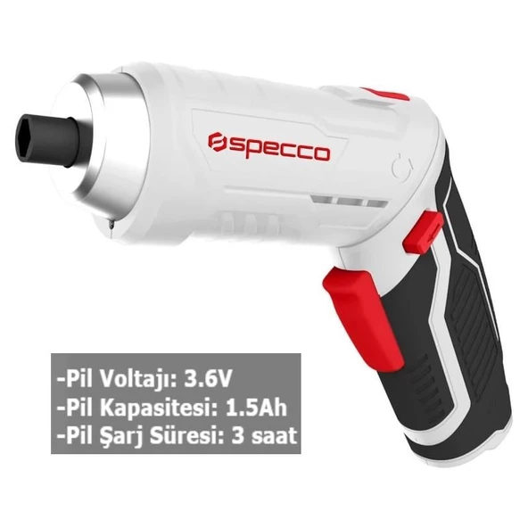 Specco 33 Parça Akülü Vidalama Şarjlı Tornavida Seti XSP3.6V-3011 - 2