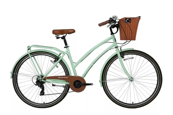BİSAN SERENITY S KADIN ŞEHİR BİSİKLETİ 48CM V 28 JANT 7 VİTES MİNT YEŞİL SİYAH