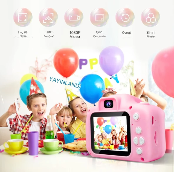 QASUL Çocuk Dijital Fotoğraf Makinası 20 MP Video Kaydedici 2.0 inç Kamera, Müzik ,Oyun, Eğlence - 2