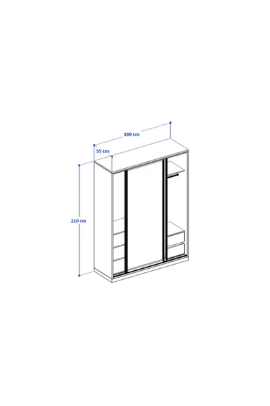 ANZERA Vega Raydolap (160X210) - Atlantik Çam / Antrasit - Sürgülü - 3