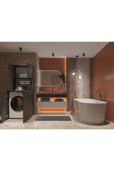 ANZERA Çamaşır Makinesi Dolabı 004 Antrasit - 3