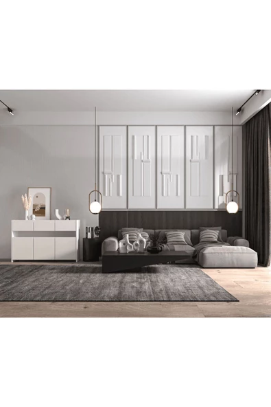 ANZERA Nora Konsol - Beyaz - 3 Kapaklı - 2