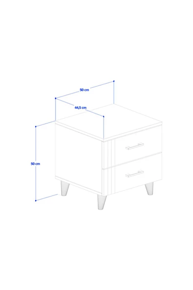ANZERA Paris Komodin - Antrasit - Çekmeceli - Çizgili - Resim 2