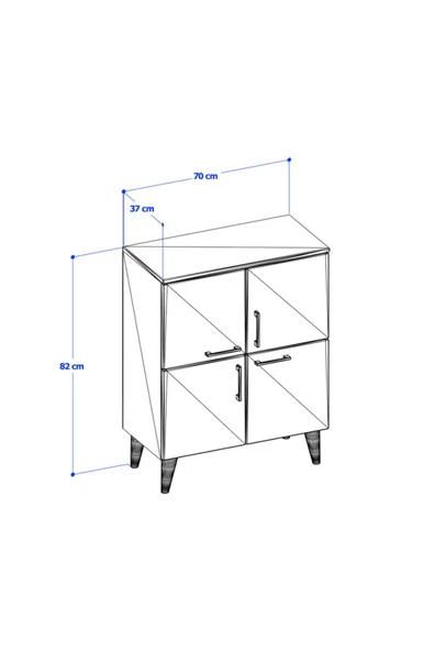 ANZERA Lego Çok Amaçlı Dolap - Beyaz - 4 Kapaklı - 3