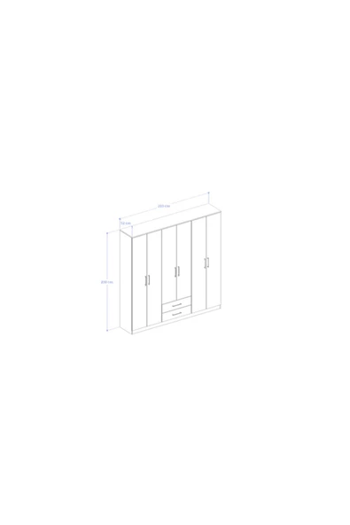 ANZERA Berlin Gardırop 004 - Atlantik Çam - Çam Rengi - Çekmeceli - Kapaklı - 2