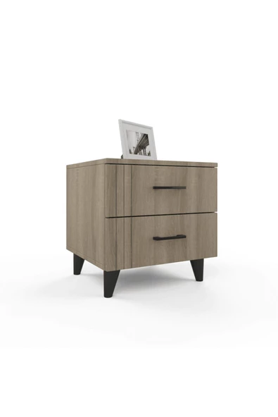 ANZERA Paris Komodin - Açık Kahverengi - Çekmeceli - Çizgili ürün görseli