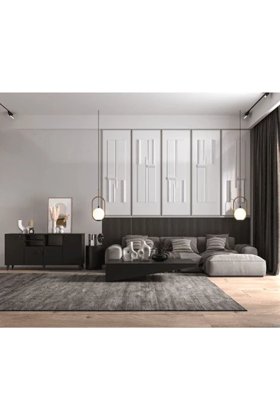 ANZERA Malta Konsol - Siyah - 4 Kapaklı - Resim 2