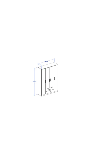 ANZERA Berlin Gardırop 003 - Atlantik Çam - Çekmeceli - Kapaklı - 2