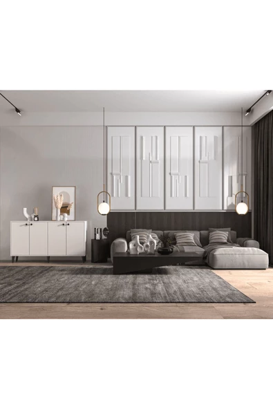 ANZERA Livorno Konsol / Çok Amaçlı Dolap - Beyaz - 4 Kapaklı - 2