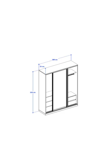 ANZERA Vega Raydolap (180X210) - Antrasit - Sürgülü - 2