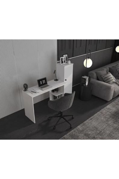 ANZERA Opus Ofis / Çalışma Masası - Beyaz - Dolaplı - 2